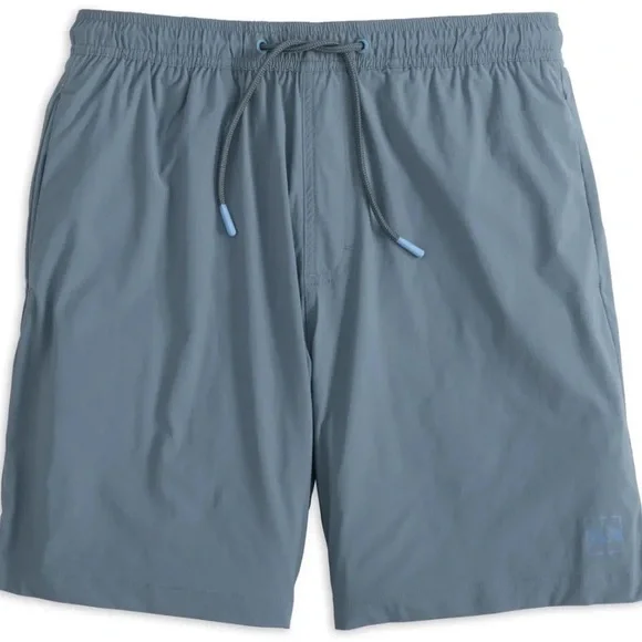NWT FISH HIPPIE VOLLEY SWIM TRUNK 8” GLEN BLUE - Picture 1 of 6